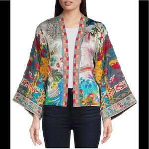 NWT Johnny Was Embroidered  Silk Reversible Long Sleeve Statement Kimono…